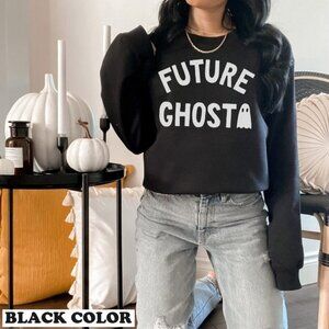 Future Ghost Black Sweatshirt College Halloween Party Graphic Sweatshirt 99